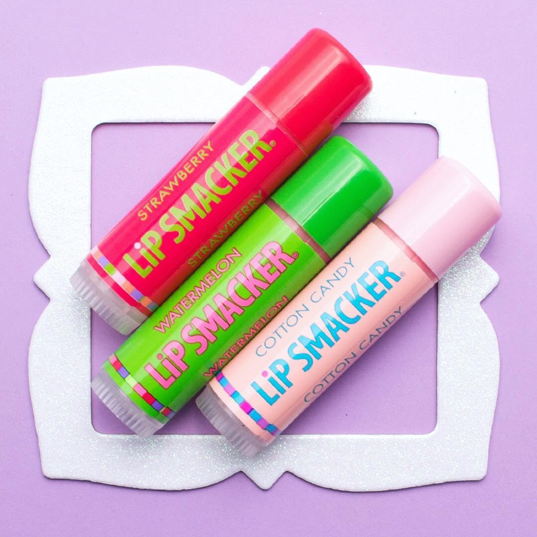 Lip Smackers Flavored Lip Balm Original & Best - Moisturizing, Soothing Trio Strawberry, Watermelon, & Cotton Candy Beauty & Personal Care Lip Smacker
