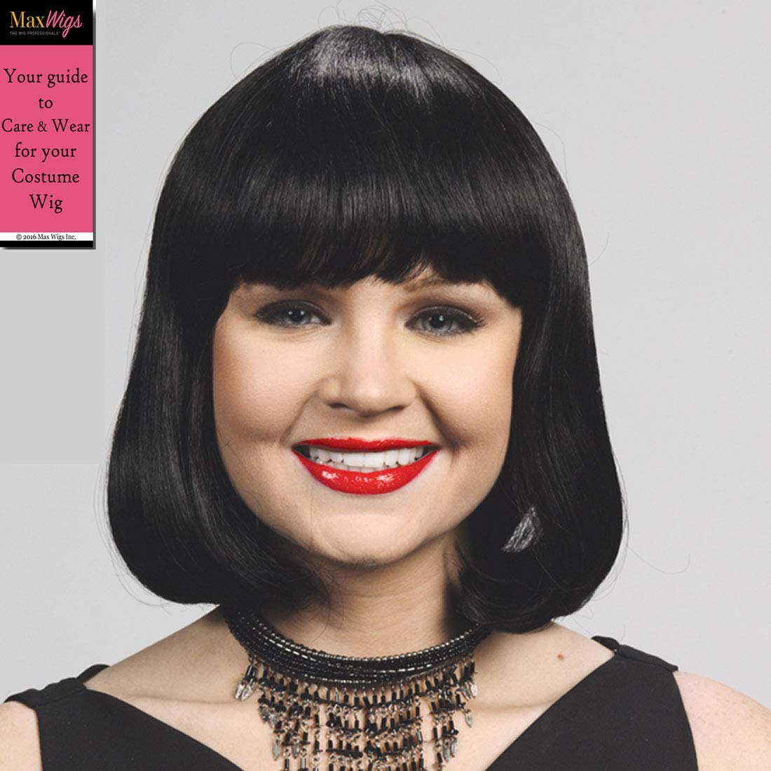 Joan Short Pageboy color NEON BLUE - Enigma Wigs Straight Bangs Curled Ends Women Page Bob Cosplay Disco Bundle Costume Wig Care Guide