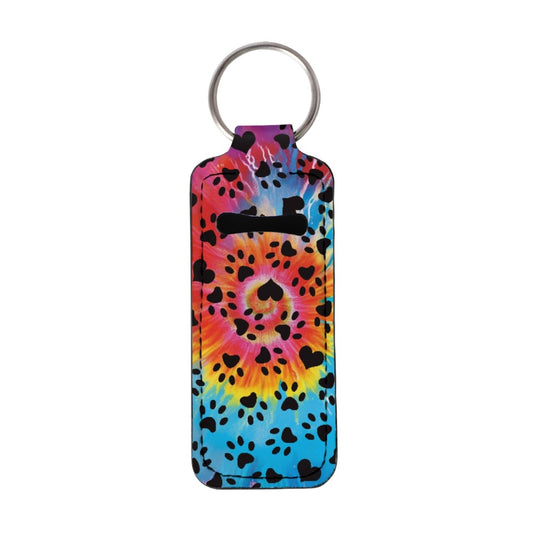 CLOHOMIN Whilpool Tie Dye Chapstick Holder Keychain Dog Paw Lip Gloss Keychain for Girls Women Neoprene Lip Balm Pouch Holder with Ring Cute Lip Balm Beauty and Personal Care CLOHOMIN