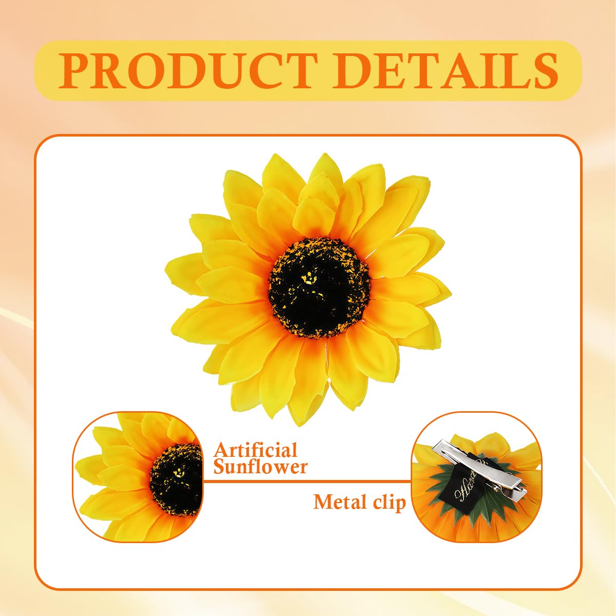 3PCS Women Girls Simulation Yellow Floral Fall Sunflower Hair Clips Alligator Clips Hairpin Hair Clamp Barrettes Headwear Hair Hair Styling Beauty & Personal Care SYBL