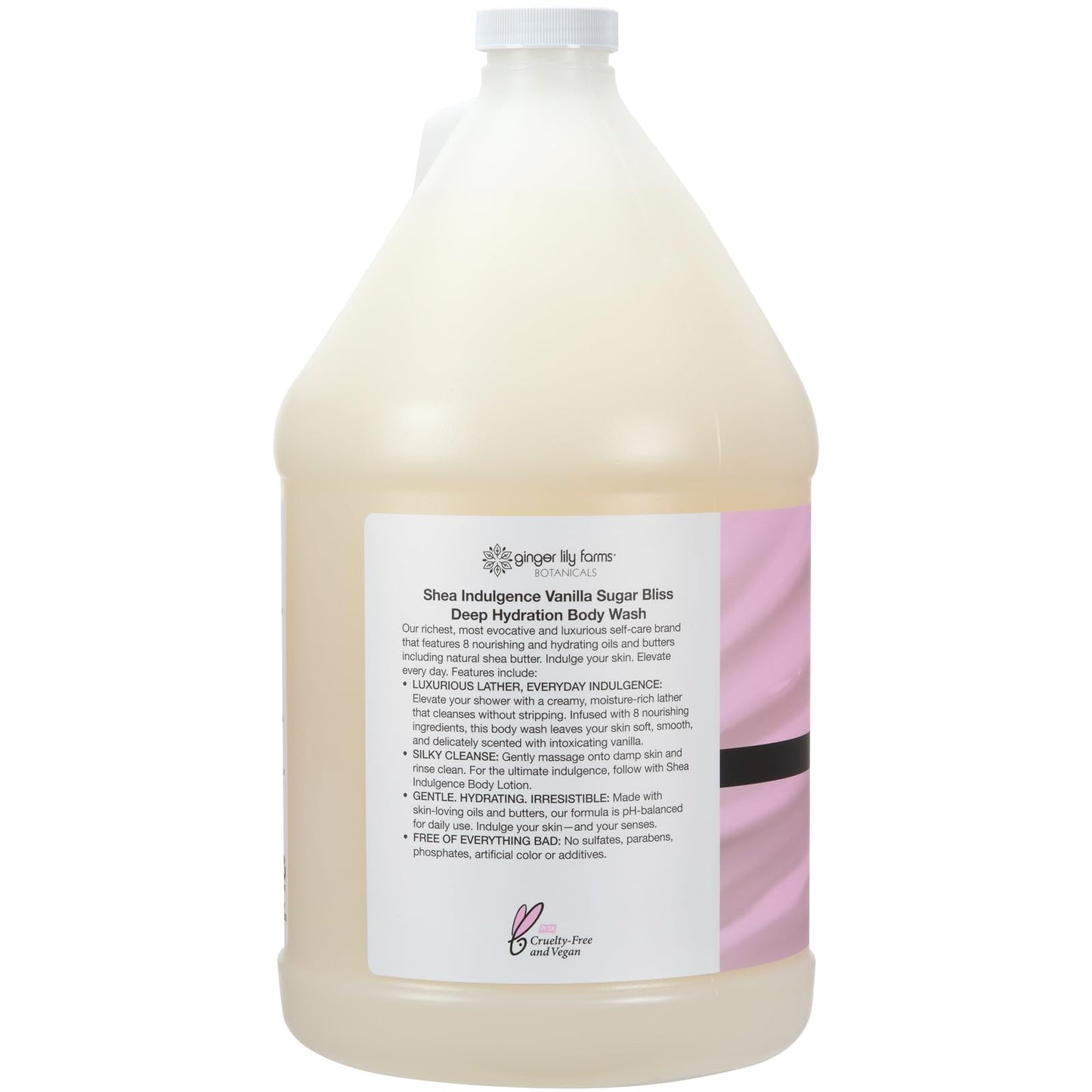 Ginger Lily Farms Botanicals Shea Indulgence Deep Hydration Body Wash, 100% Vegan & Cruelty-Free, Vanilla Sugar Bliss Scent, 1 Gallon (128 fl oz) Beauty & Personal Care Ginger Lily Farms