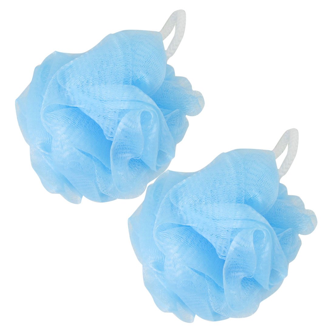 Ruilogod Bath Shower Body Exfoliate Puff Loop Mesh Net Ball Blue 2 Pcs (id: 4e3 751 816 AFA a83 Beauty and Personal Care Ruilogod