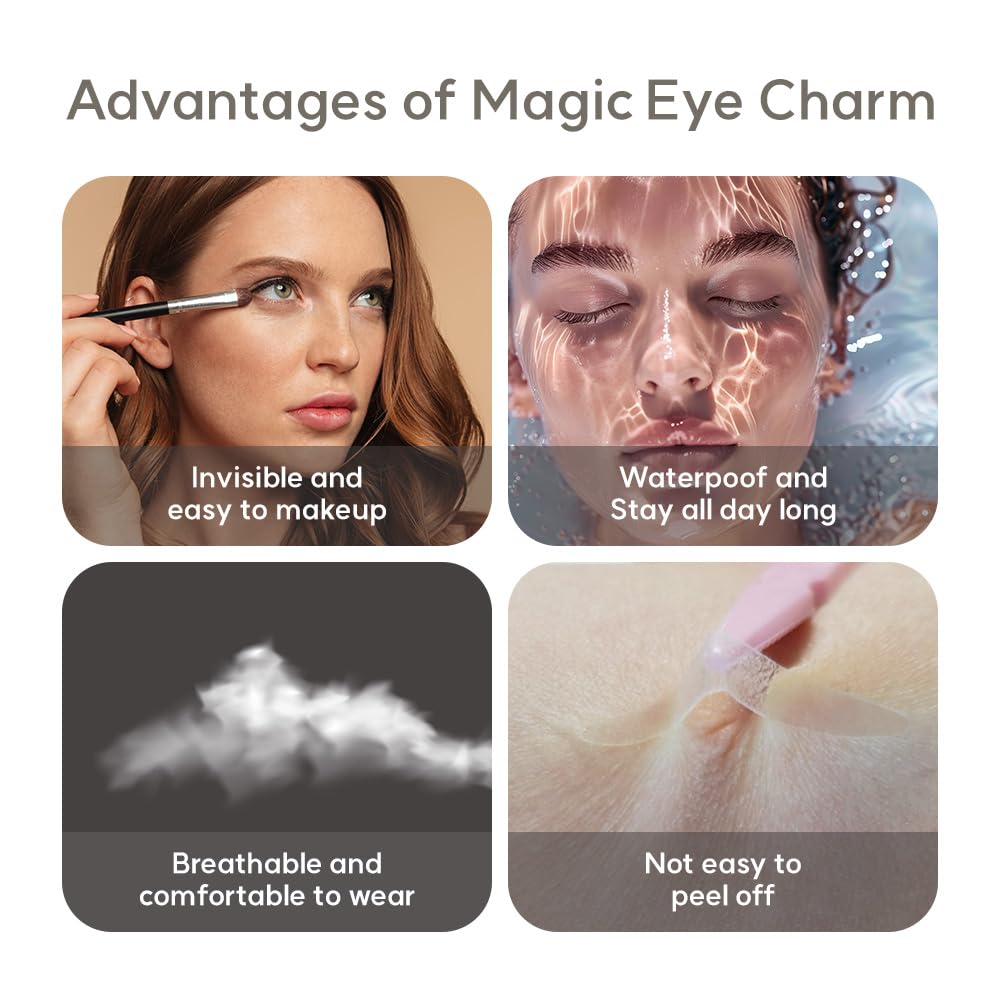 Korean Eye Charm Double Eyelid Tape Hooded Eye Lift - Droopy Eyelid Lifter Eye Lid Strips for Hooded Eyes (Double Sided 3mm 176p) Beauty & Personal Care Eye Charm