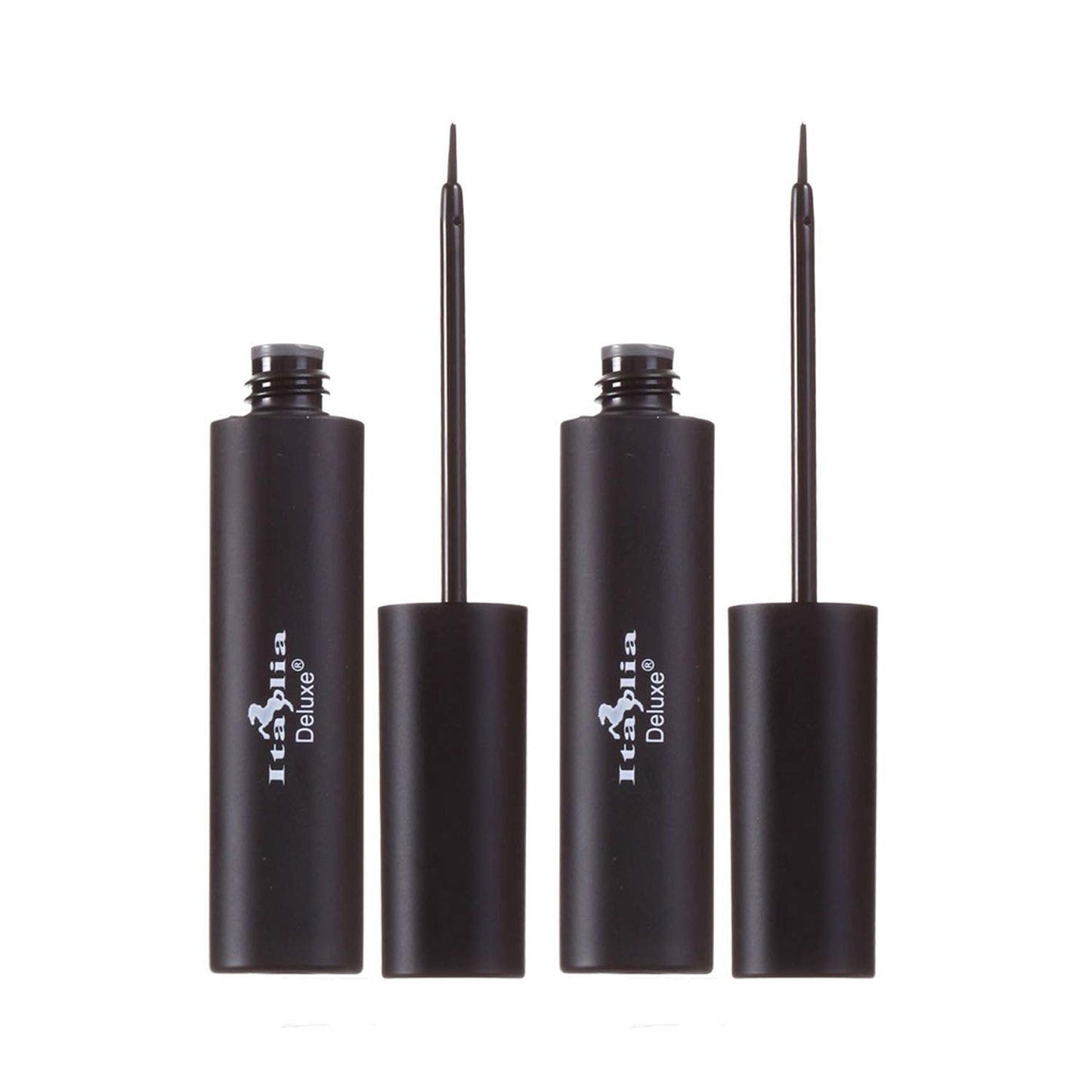 Italia-Deluxe Makeup 2pcs of Classic Liquid Eyeliner 201 Matte Black Eye Liner Vitamin E + ZipBag Beauty & Personal Care BUTO