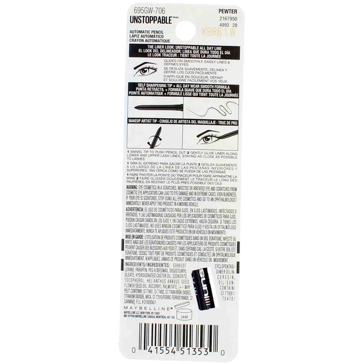 Maybelline Unstoppable Eyeliner - Pewter - 2 Pack Beauty & Personal Care MAYBELLINE