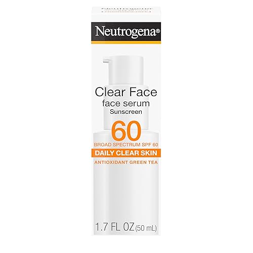Neutrogena Clear Face Serum Sunscreen with Green Tea, Broad Spectrum SPF 60, Non-Comedogenic Face Sunscreen for Lightweight UVA/UVB Protection Beauty & Personal Care Neutrogena