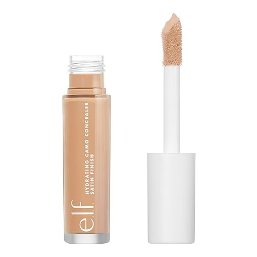 e.l.f. Hydrating Camo Concealer, Covers Blemishes & Under-Eye Circles, Full-Coverage & Delivers A Satin Finish, Vegan , Medium Golden Beauty & Personal Care e.l.f.
