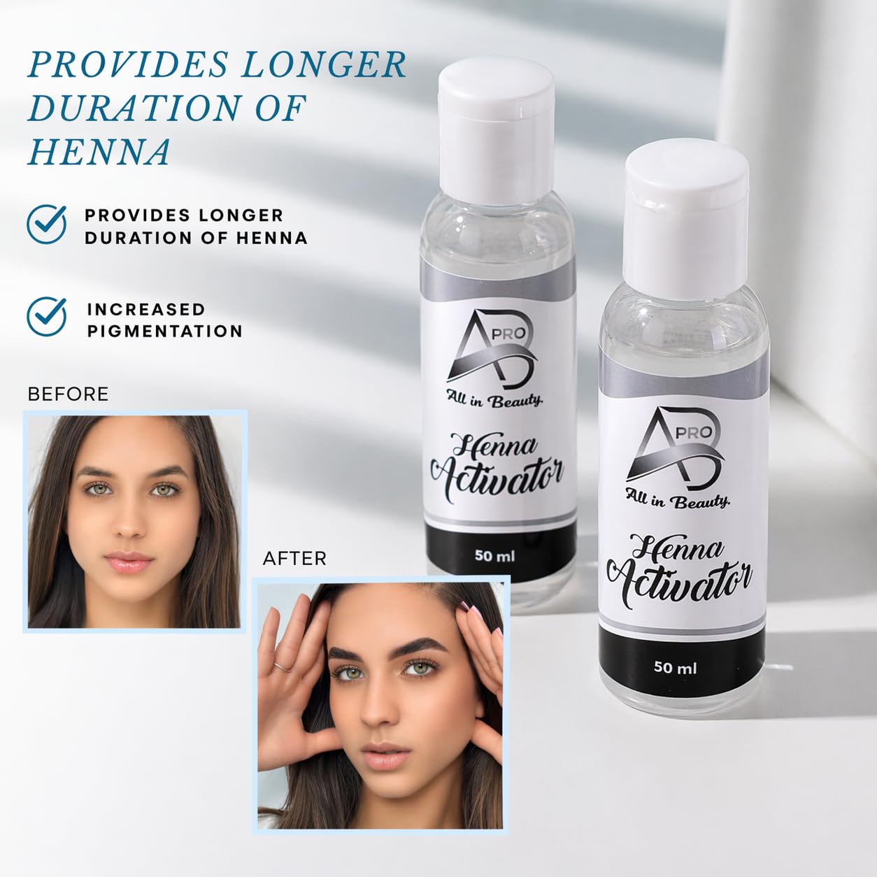 ALL IN PRO BEAUTY Henna Activator for Brows - Fixative Mixer, Enhances Color Intensity, Uniformity, Application Control & Long-Lasting Professional Beauty & Personal Care ALL IN PRO BEAUTY