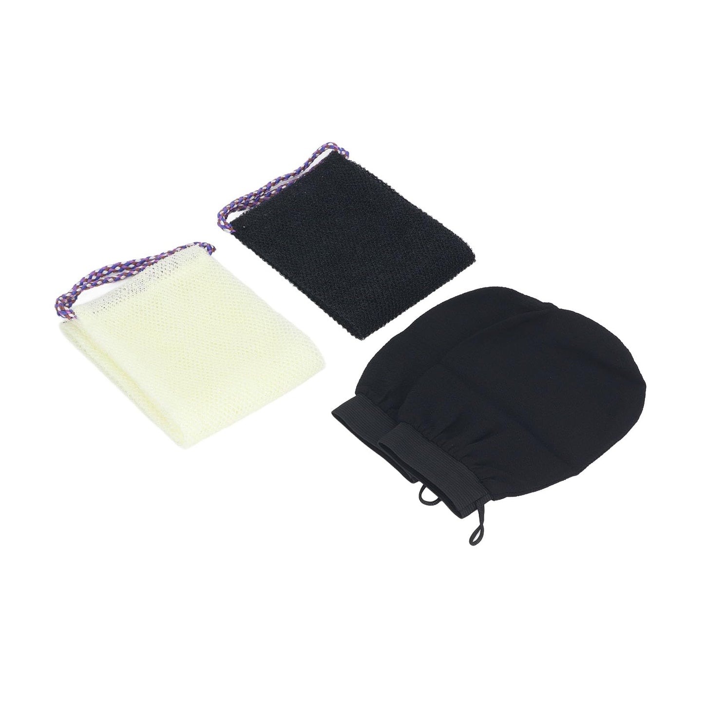 Keenso Long Bath Exfoliating Scrubber for Skin Smoother, Set for Shower, Nylon Material (Black Beige) Beauty and Personal Care Keenso