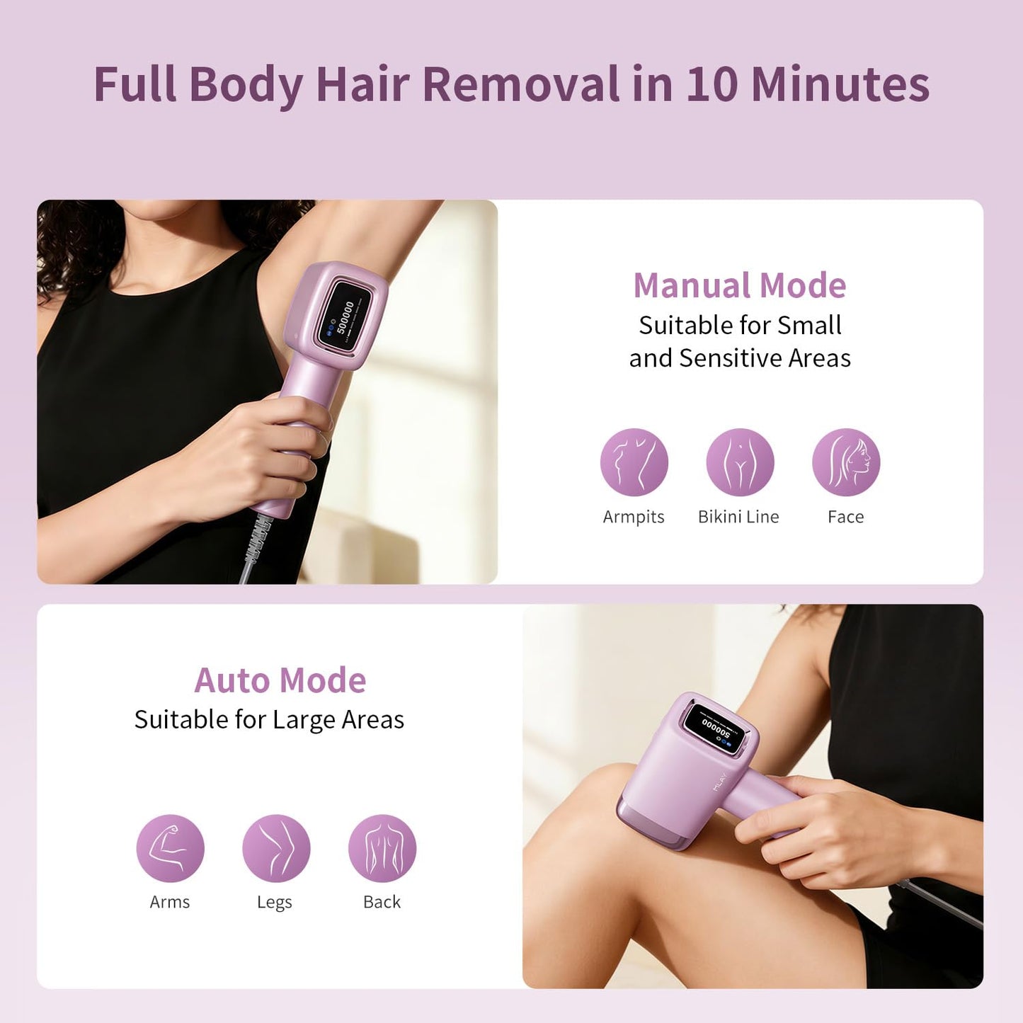 MLAY IPL Laser Hair Removal, Hair Removal Device with Ice Cooling Painless Hair Removal for Women & Men, Permanent Hair Removal at Home for Arms Beauty and Personal Care MLAY