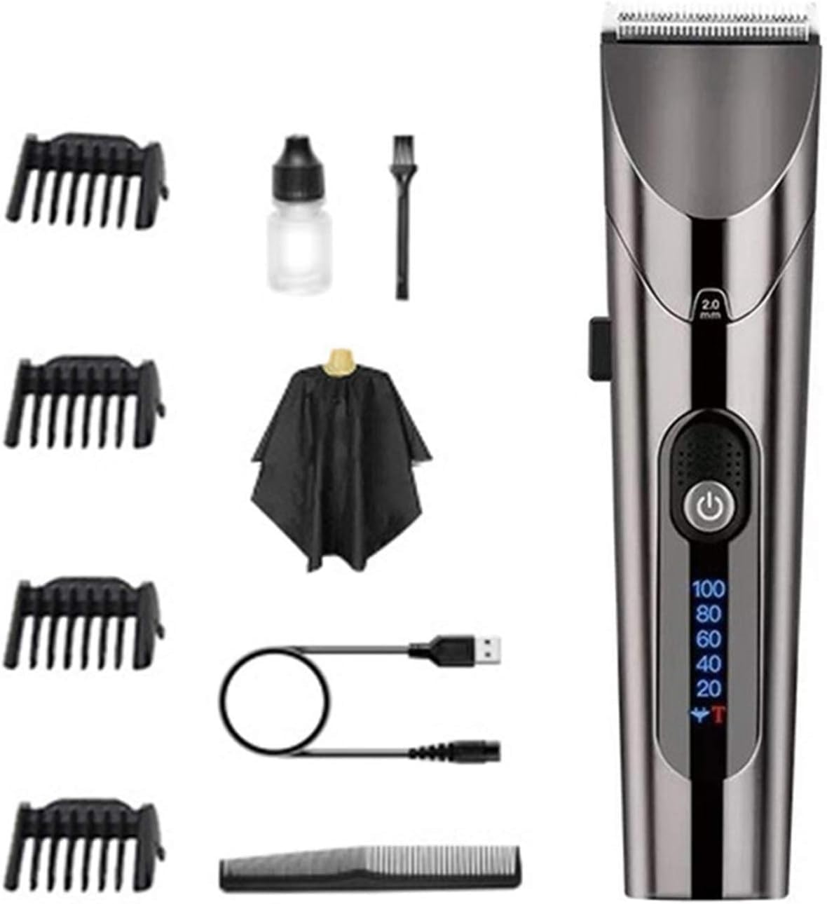 GLESVOWIO Barber Hair Trimmer LED Screen Washable Electric Clipper Rechargeable Professional Machine for Men Beard Beauty and Personal Care GLESVOWIO