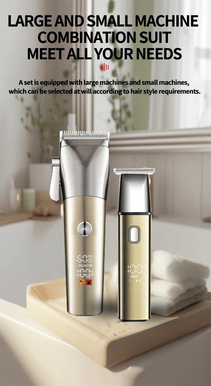 Professional Hair Clippers for Men, Cordless Trimmers Kit with LED Display Electric Beard Trimmer USB Rechargeable Beards Trimmer Haircut Grooming Kit Beauty and Personal Care QDKVTNDJZ