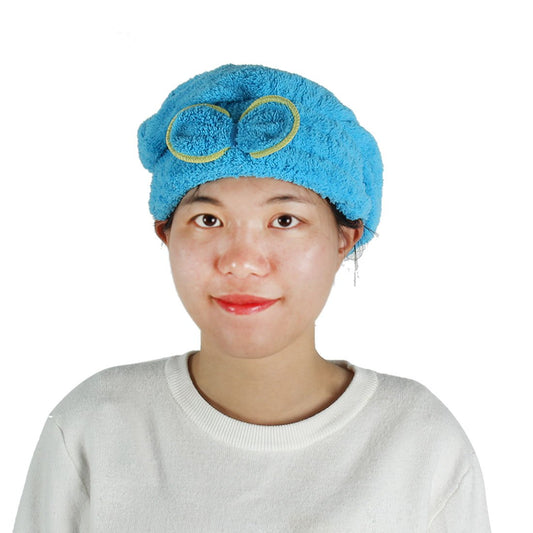 Ruilogod Women Bathroom Bath Spa Elastic Bowknot Decor Shower Hat Hair Dry Cap Blue (id: 5f8 189 47f 020 35d Beauty and Personal Care Ruilogod