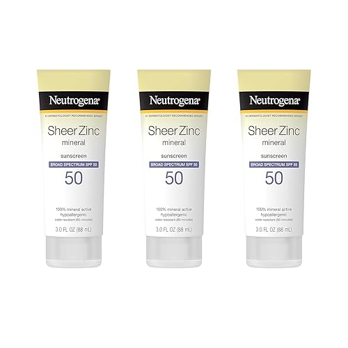 Neutrogena Mineral Sunscreen Sheer Zinc Oxide Dry-Touch Lotion, Broad Spectrum Sunblock SPF 50, Water Resistant Sunscreen For Sensitive Skin, 3 fl. Beauty & Personal Care Neutrogena