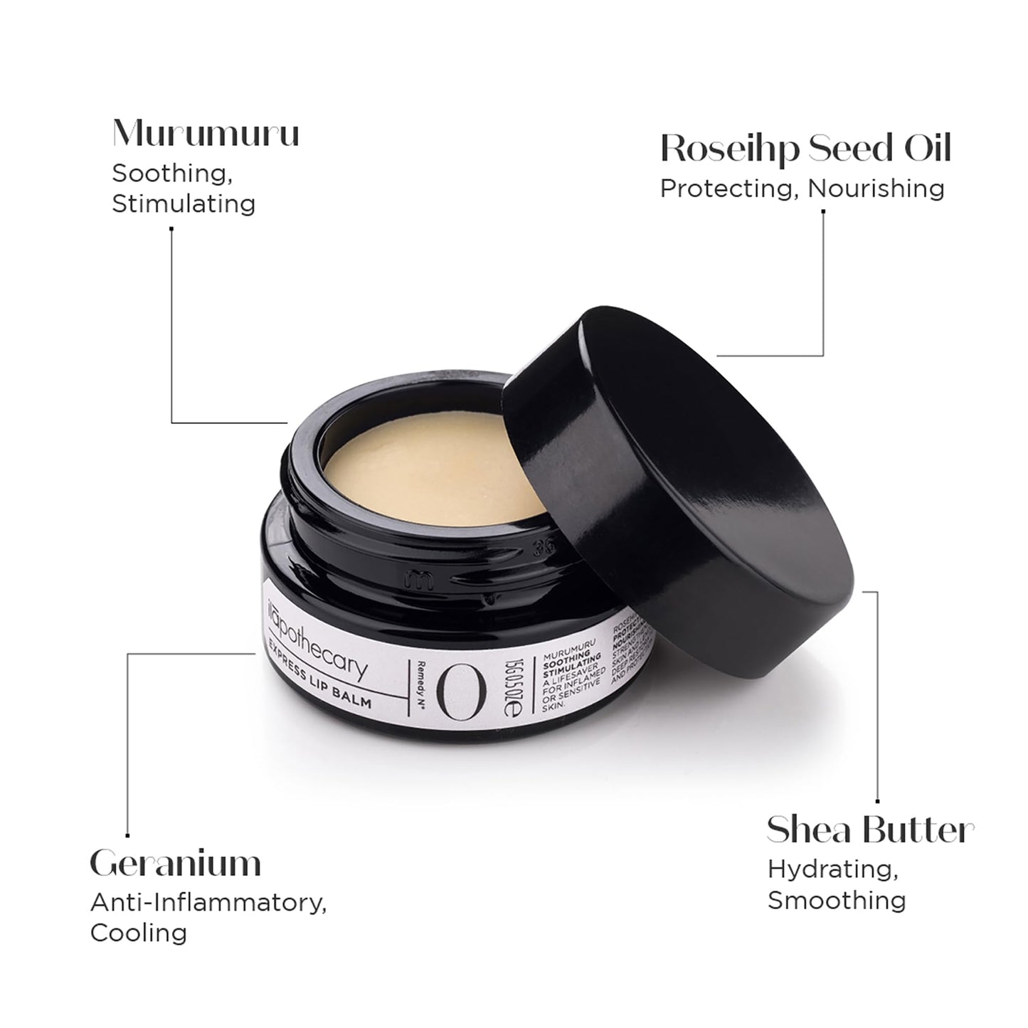 ilapothecary Express Lip Balm - Nourishes and Hydrates - Gluten Free with Vitamin A, Rosehip, and Murumuru - Alcohol Free - Vegan - 0.5 oz Beauty and Personal Care ilapothecary