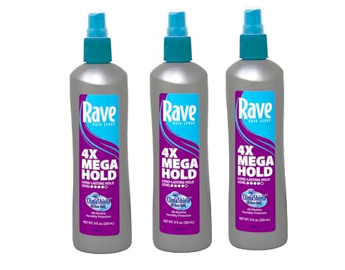 Rave 4X Mega Hairspray with Clima Shield 11 oz (Pack of 3) Beauty & Personal Care Flywrun