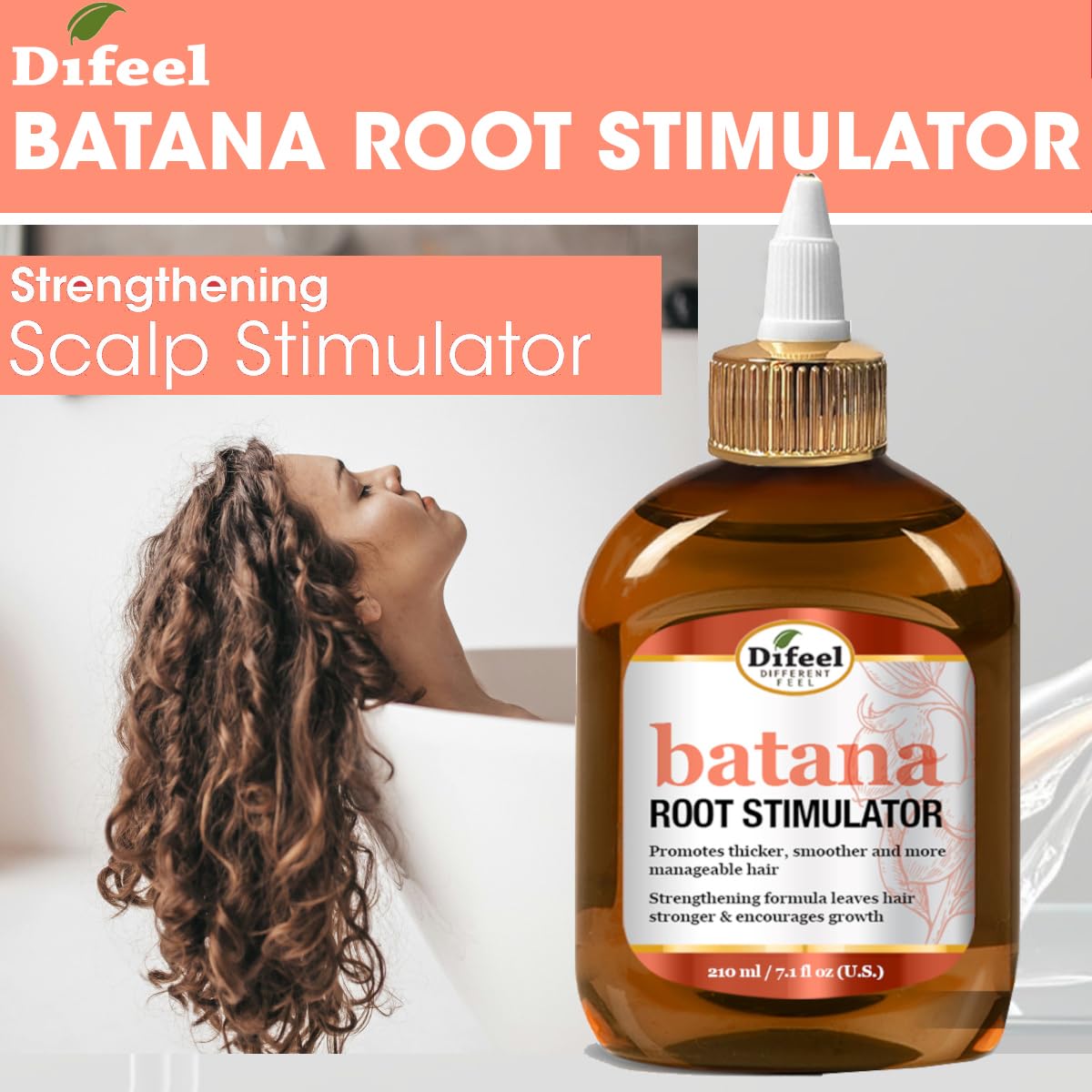 Difeel Batana Root Stimulator 2.5 oz. (Travel Size) - Batana Oil Hair Treatment, Revitalize & Nourish Hair