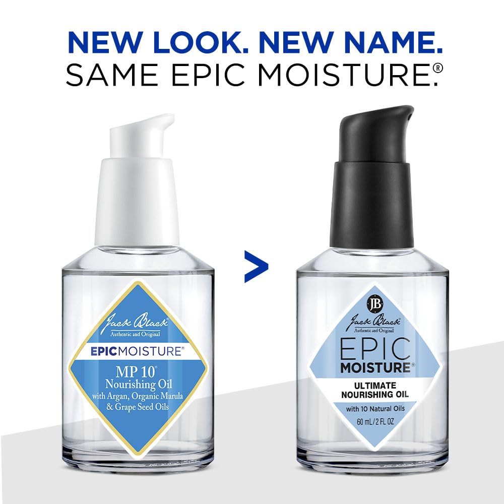 Jack Black Epic Moisture Ultimate MP10 Nourishing Oil, 2 Fl Oz - Multi-Purpose Moisturizing Body Oil and Beard Oil with 10 Natural Oils for Face Beauty & Personal Care Jack Black