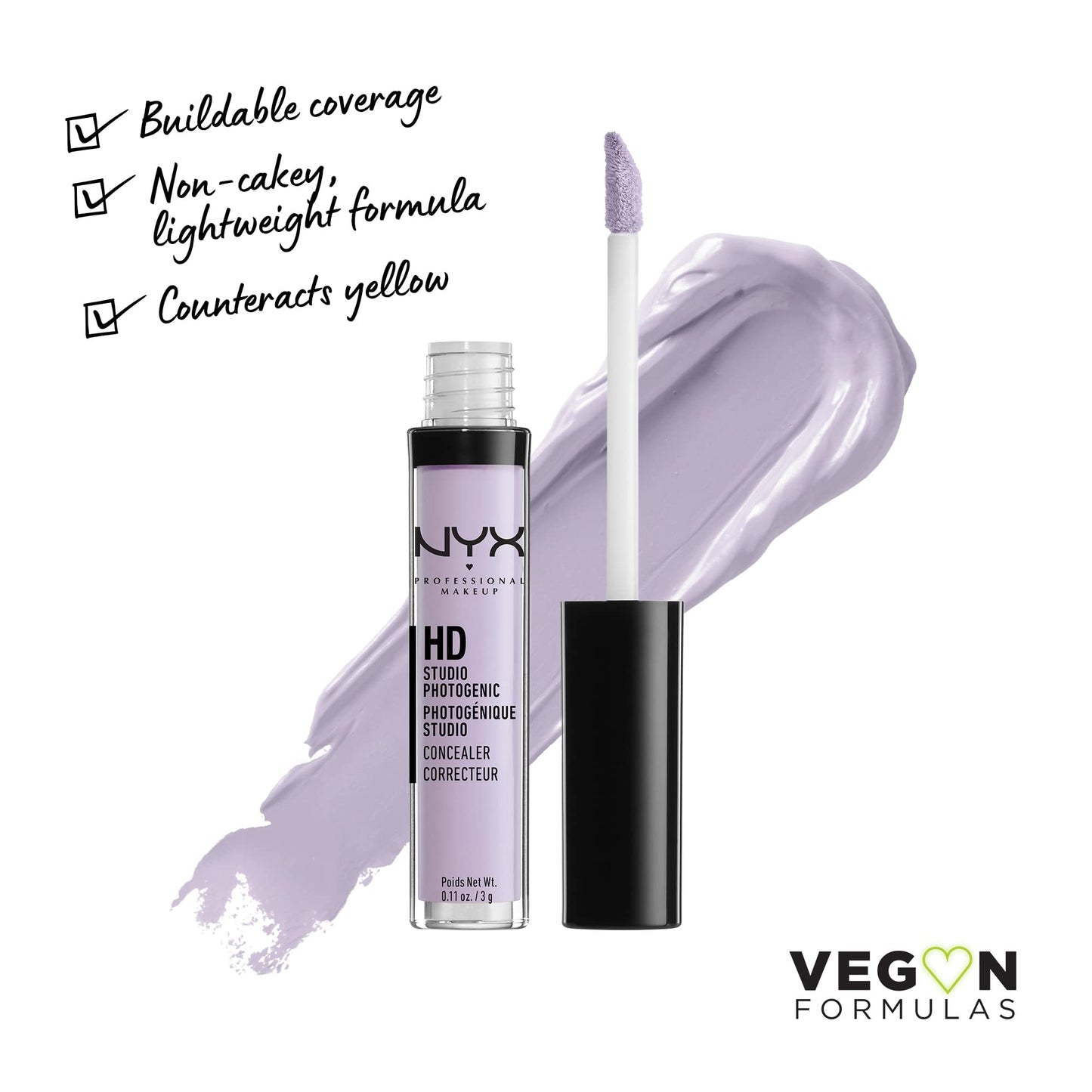 NYX PROFESSIONAL MAKEUP HD Studio Photogenic Concealer Wand, Medium Coverage - Lavender Beauty & Personal Care NYX PROFESSIONAL MAKEUP