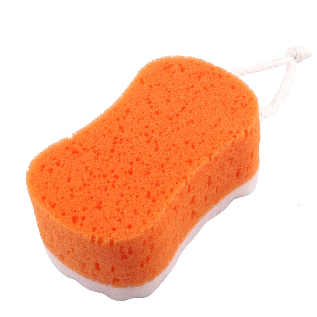Ruilogod Sponge Home Bath Shower Rectangle Shaped Body Cleaning Pouf Scrubber Orange White (id: 89e e65 37c 6a4 9d8 Beauty and Personal Care Ruilogod