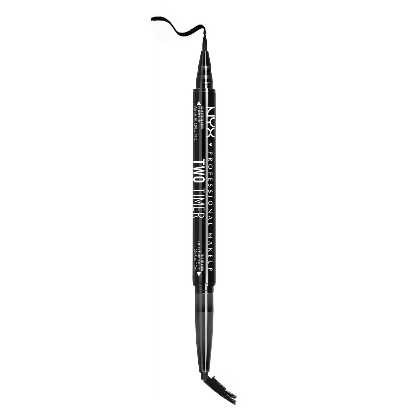 NYX PROFESSIONAL MAKEUP Two-Timer Dual Ended Eyeliner, Eyeliner Pencil, Jet Black Beauty & Personal Care NYX PROFESSIONAL MAKEUP
