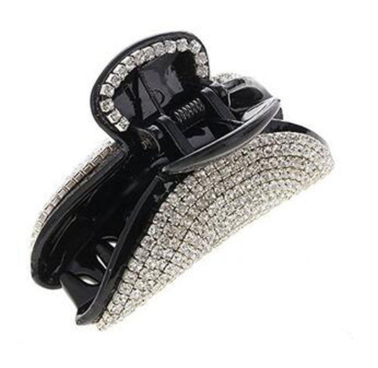 Exquisite Black Acrylic Rhinestones Hairpin Claw Clip Jaw Clips for Women Lady Girls (B#) Beauty & Personal Care Suoirblss