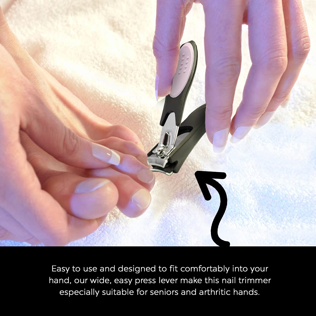 Dream Cut Nail Clipper, Toenail Clippers, Chrome Plated, Stainless Steel, Sharp, Sturdy, Comfort Grip, Nail Catcher, for Men and Women, Nail Cutter Beauty & Personal Care DreamCut
