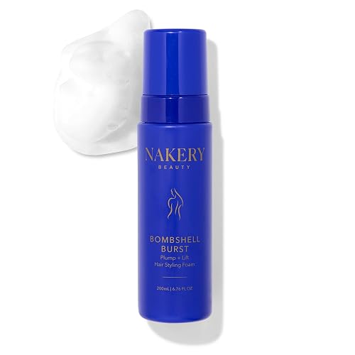 Nakery Bombshell Burst Hair Foam, Volumizing Mousse for Styling Curly and Straight Hair, Lightweight Foam with Biotin, Keratin, Panthenol, Texture Beauty & Personal Care Nakery