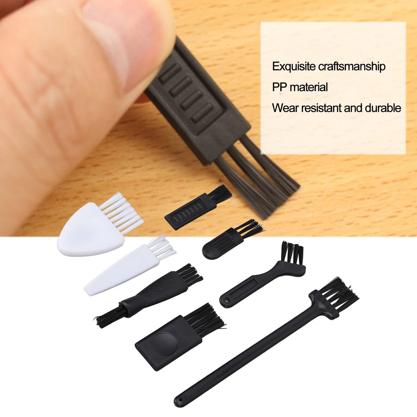OVAQUIXI 8pcs Shaver Cleaning Brush, Ergonomic Non Slip Handle Soft Brush Hair with PP Material for Home Appliances Beauty and Personal Care OVAQUIXI
