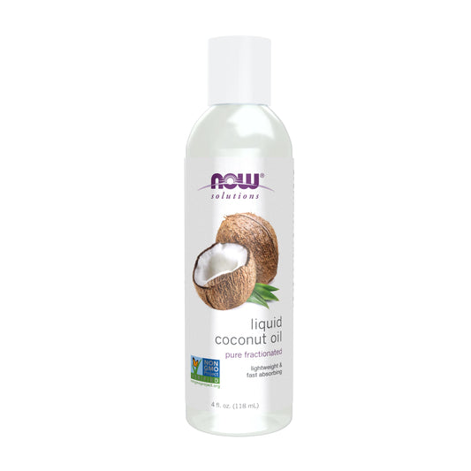 NOW Foods Solutions, Liquid Coconut Oil, Light and Nourishing, Promotes Healthy-Looking Skin and Hair, 4-Ounce Beauty & Personal Care NOW Foods