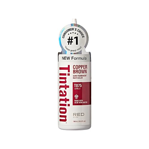 Red by Kiss Tintation Semi-Permanent Hair Color, Aloe Vera Water Based, Argan Oil, Olive Oil, Collagen & Keratin, Long-Lasting Color Dye (Copper Beauty & Personal Care Red by Kiss
