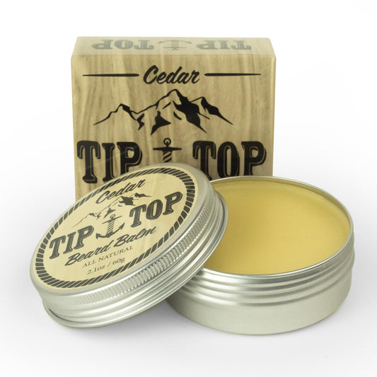 Tip Top All Natural Cedar Beard Balm - Nourishing & Conditioning - Moisturizes Coarse & Unruly Hairs - Styling Balm for Mustache & Beard 2.1oz Beauty and Personal Care Tip Top Pomade