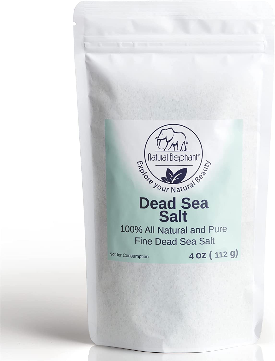 Natural Elephant Dead Sea Bath Salt - 0.25 lbs (4 oz) Trial Size - 100% Natural and Pure - Fine Grain - Perfect for Bathing and Soothing Soaks Beauty and Personal Care Natural Elephant