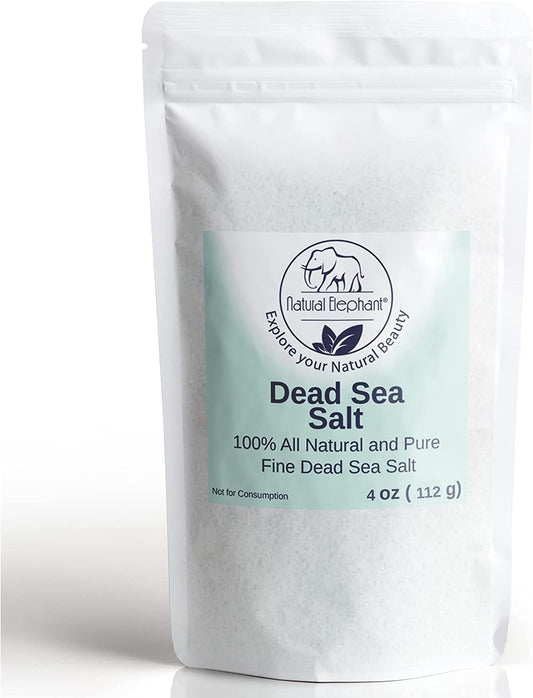 Natural Elephant Dead Sea Bath Salt - 0.25 lbs (4 oz) Trial Size - 100% Natural and Pure - Fine Grain - Perfect for Bathing and Soothing Soaks Beauty and Personal Care Natural Elephant