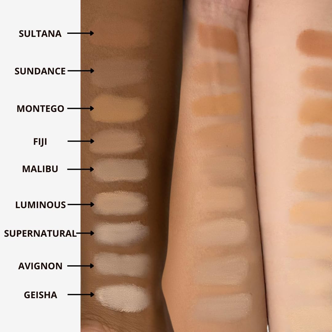 Honeybee Gardens Pressed Mineral Powder Foundation Refill, Montego, Warm Tan Neutral Shade, Adjustable Coverage, Natural Finish, With Botanical Beauty & Personal Care Honeybee Gardens
