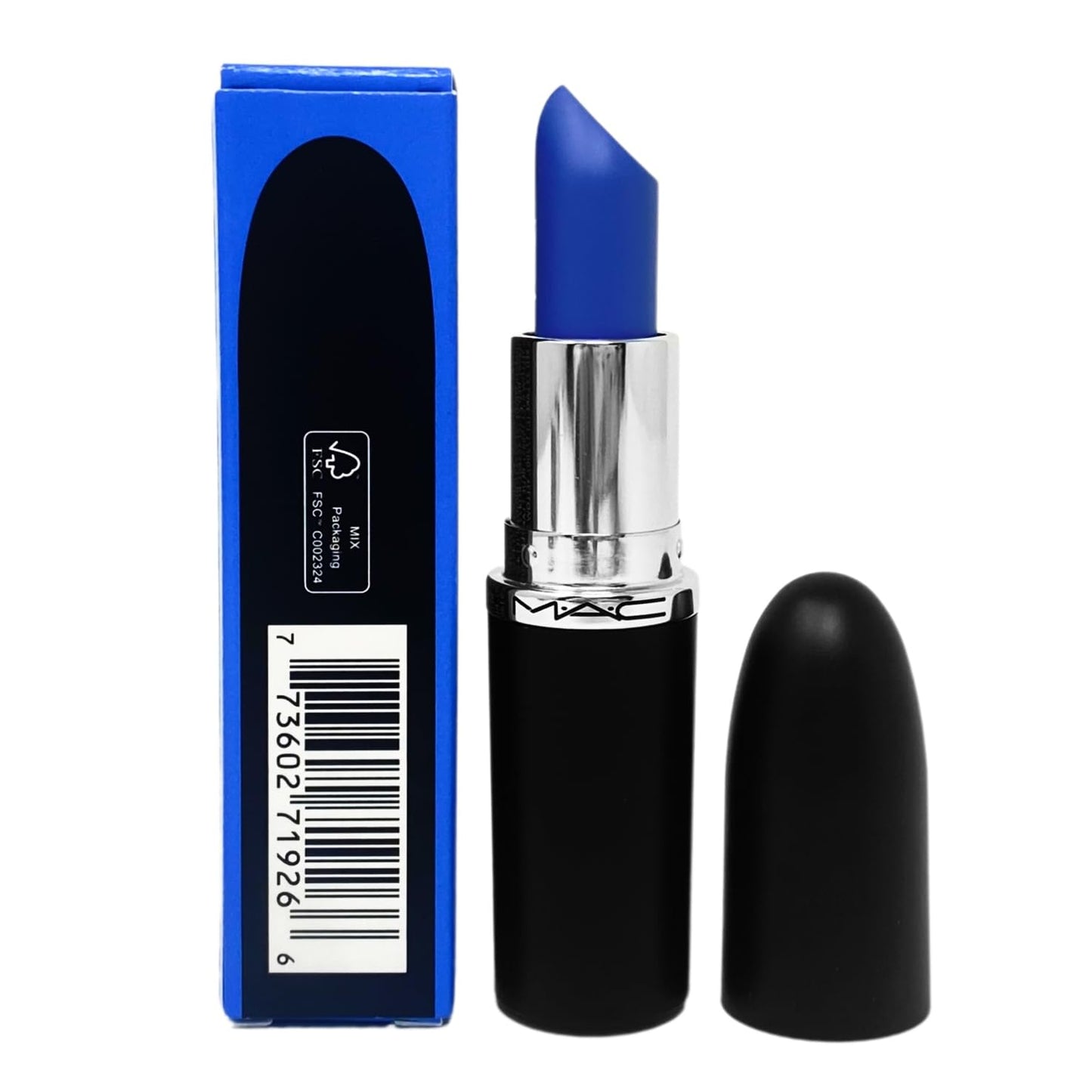 MAC Cosmetics M.A.Cximal Sleek Satin Lipstick - 823 Tilted Denim (Pale dusty blue) - 0.12 oz / 3.5 g Beauty & Personal Care MAC