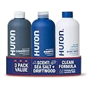 Huron Shower Kit for Men and Women - Shampoo, Conditioner & Body Wash with Sea Salt + Driftwood Scent, Hydrating, Phthalate-Free, non-toxic Beauty & Personal Care Huron