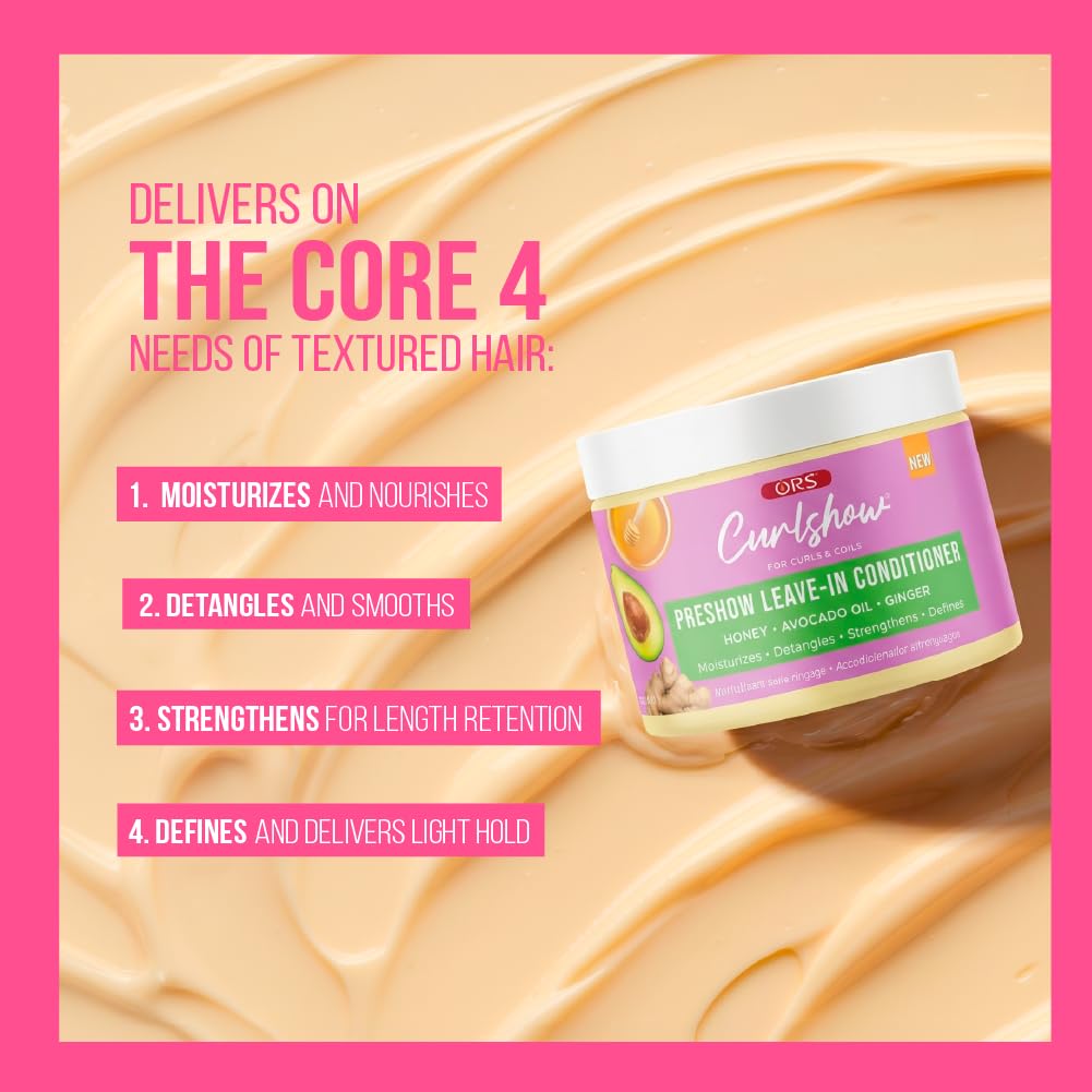 ORS Curlshow Preshow Leave-In Conditioner for Moisture, Detangling, Strength & Definition 12 Ounces