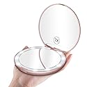 Benbilry LED Lighted Compact Travel Makeup Mirror with Lights, 1x/7x Magnification, 5 Inch Dual Sided Portable Illuminated - Perfect for Handbag Beauty & Personal Care Benbilry
