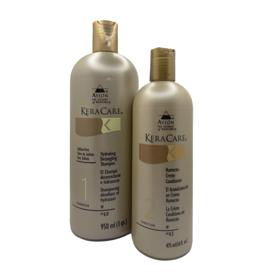 Avlon - Keracare Hydrating Detangling Shampoo 32 Ounce & Keracare Humecto Creme Conditiones 16 oz Set Combo Beauty & Personal Care Avlon