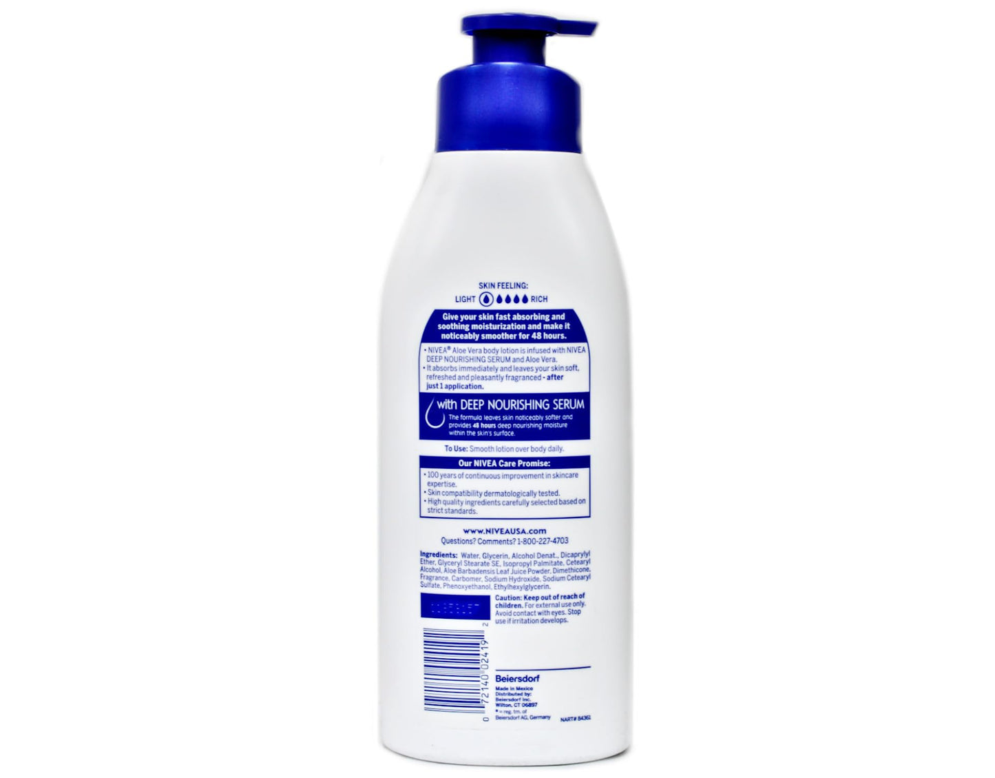 NIVEA Lotion Aloe Vera 48 Hour 16.9 Ounce Pump (500ml) (2 Pack) Beauty & Personal Care NIVEA