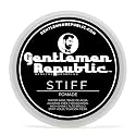 Gentlemen Republic 8oz Stiff Hair Pomade - Lightweight All-Day Hold with High Shine Finish, Alcohol-Free and Paraben-Free Formula, Suitable for Thick Beauty & Personal Care Gentlemen Republic Genuine Grooming