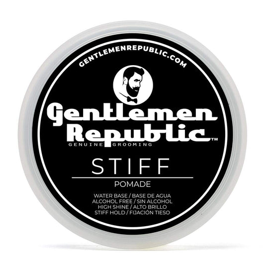 Gentlemen Republic 8oz Stiff Hair Pomade - Lightweight All-Day Hold with High Shine Finish, Alcohol-Free and Paraben-Free Formula, Suitable for Thick Beauty & Personal Care Gentlemen Republic Genuine Grooming