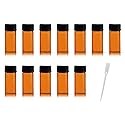 ZbFwmx 12 Pack Set Brown Screw Cap Glass Bottle Small Mini Empty Oil Vial (3ml) Beauty & Personal Care ZbFwmx