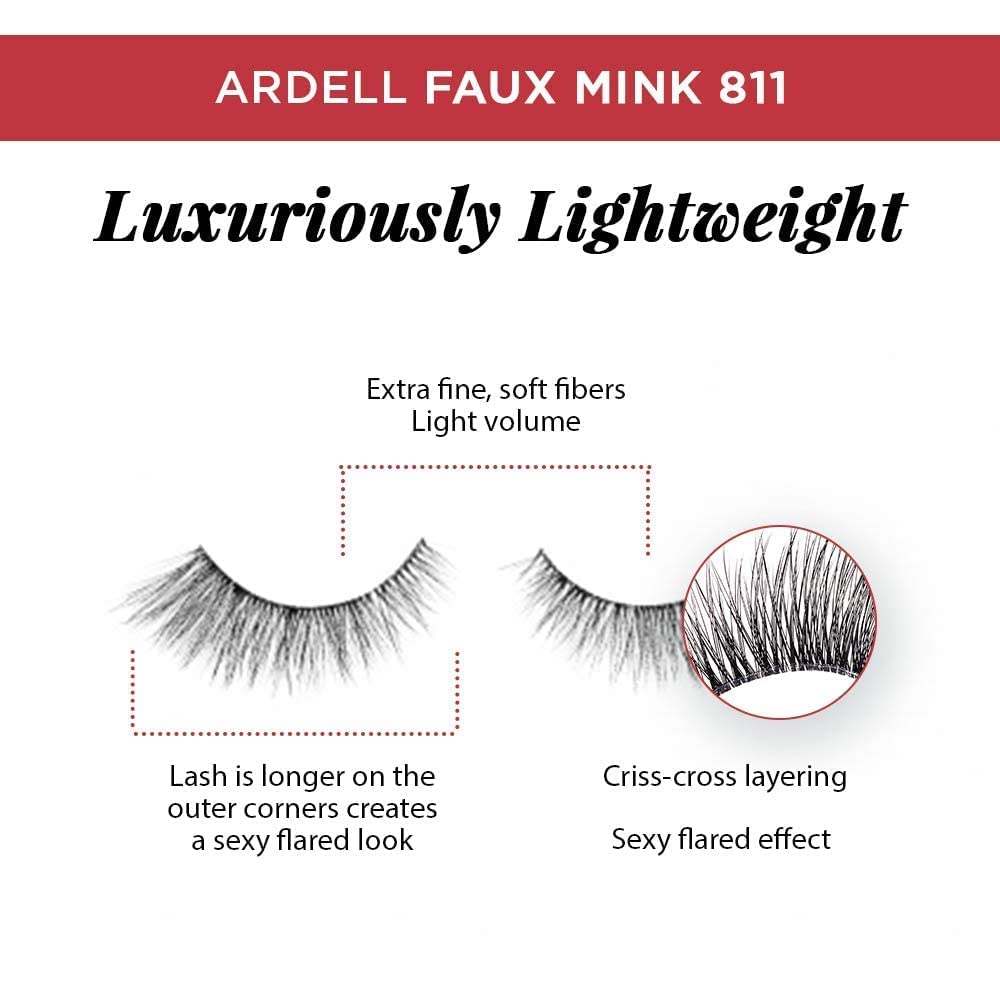 Ardell Faux Mink Lashes 811 False Eyelashes - Lightweight Natural Faux Mink Strip Wispy Lashes with Invisiband, 4 Pairs, 1 Pack Beauty & Personal Care Ardell