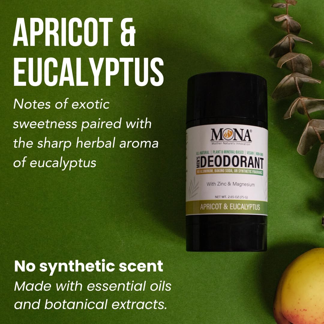 All Natural Deodorant for Men Aluminum Free - Hypoallergenic Men's Deodrant, Magnesium Deodorant for Sensitive Skin - Absorbs Sweat - Won’t stain Beauty and Personal Care MONA