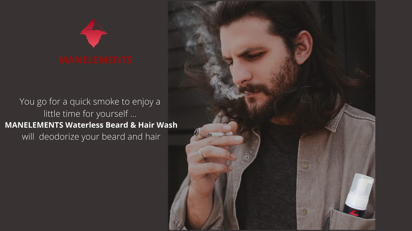 manelements Waterless Beard and Hair Cleansing Shampoo with Coconut Oil - Volumizes, Softens & Strengthens Beauty and Personal Care manelements
