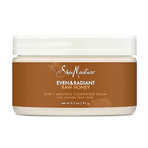 SheaMoisture Even and Radiant Face Cleanser For Uneven Skin Tone and Dark Spots 3-in-1 Cleansing Balm With Raw Honey 3.2 oz Beauty & Personal Care SheaMoisture