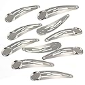 10 Pieces Metal Snap Hair Clips with Round Tray BB Hair Clips with Blanks Tray Non Slip Hair Barrettes with 12mm Round Tray for DIY Hair Accessories Beauty & Personal Care lasenersm