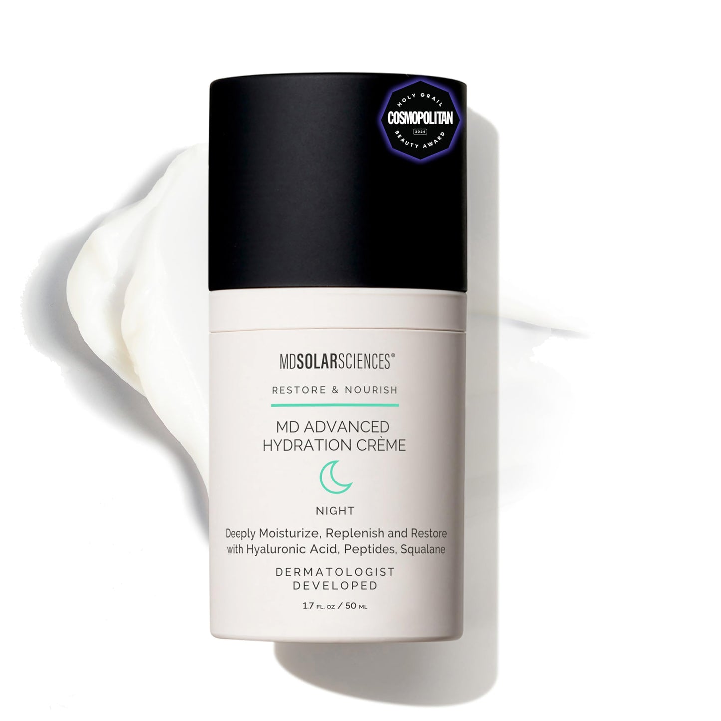 MDSolarSciences MD Advanced Hydration Crème | Time-Released Night Cream with Hyaluronic Acid, Peptides & Squalane | Intense Anti-Aging Hydration Beauty & Personal Care MDSolarSciences